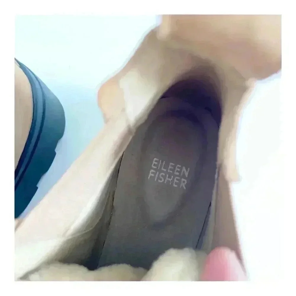 NEW Eileen Fisher Shearling Tumbled Leather Hiker Boot size 8